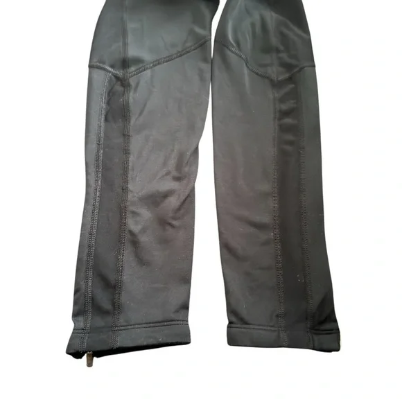 Nike Black Running Leggings Dri-Fit Small Sports zipper Bottom Pocket Women’s - Picture 12 of 13